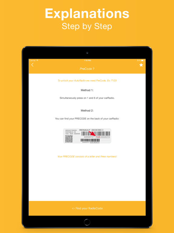 Radio Code Renault iPad screenshot 4 - Utilities app