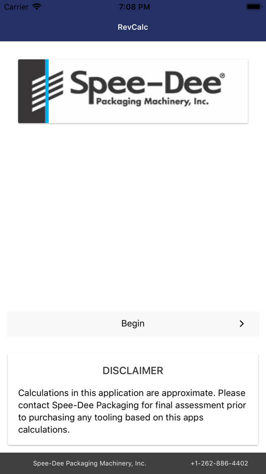 #1. RevCalc (iOS) By: Spee-Dee Packaging Machinery, Inc.