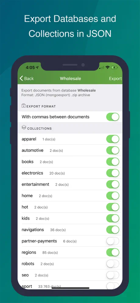 MongoLime - manage databases