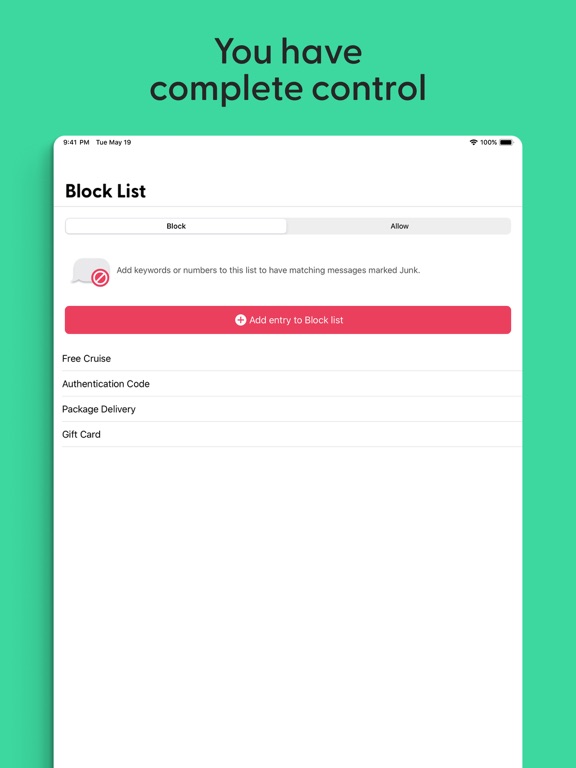 Textkiller - Spam Text Blocker iPad screenshot 5 - Utilities app
