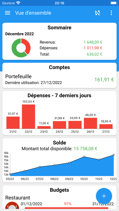 Screenshot #1 pour Fast Budget – Dépenses