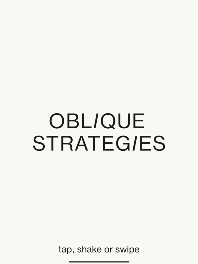 Skjermbilde av Oblique Strategies SE