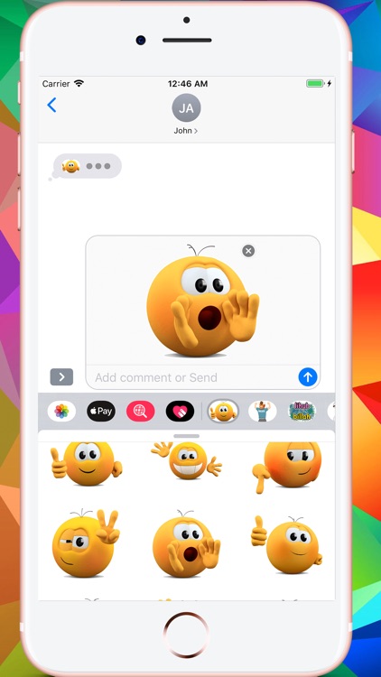 Banga Cute Emojis HD Stickers screenshot-3