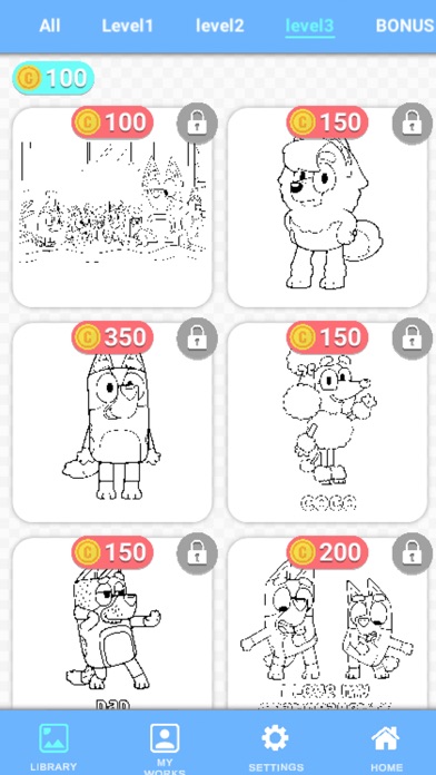 Coloring Bluey by number Screenshot