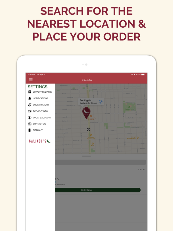Galindo's iPad screenshot 1 - Food & Drink app