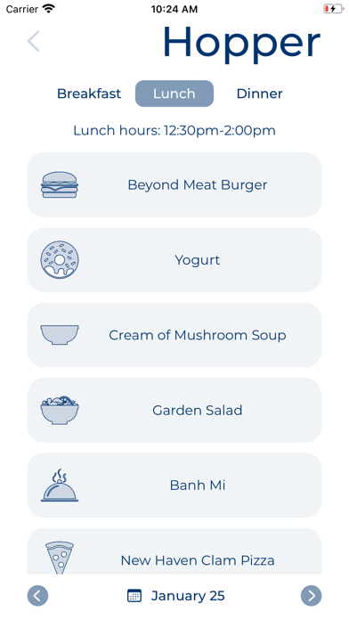 Yale Menus Screenshot