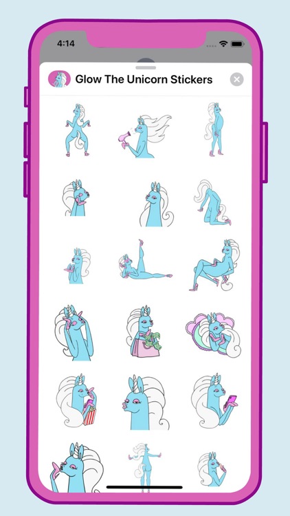 Glow The Unicorn Stickers