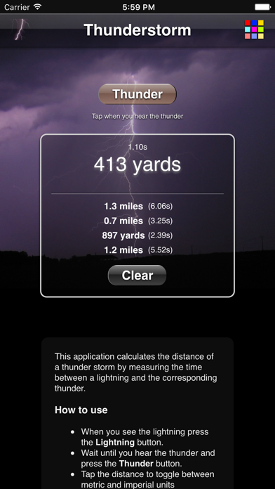 Thunderstorm Calculator Screenshot