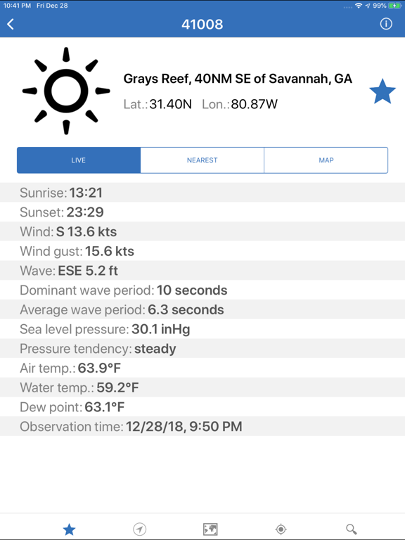 Screenshot #4 pour NOAA Buoys Live Marine Weather