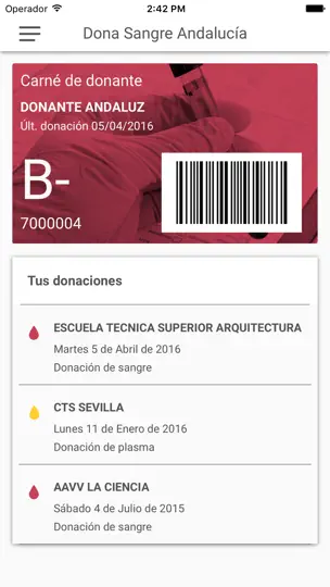 Captura de pantalla de Dona Sangre Andalucía en iPhone 1