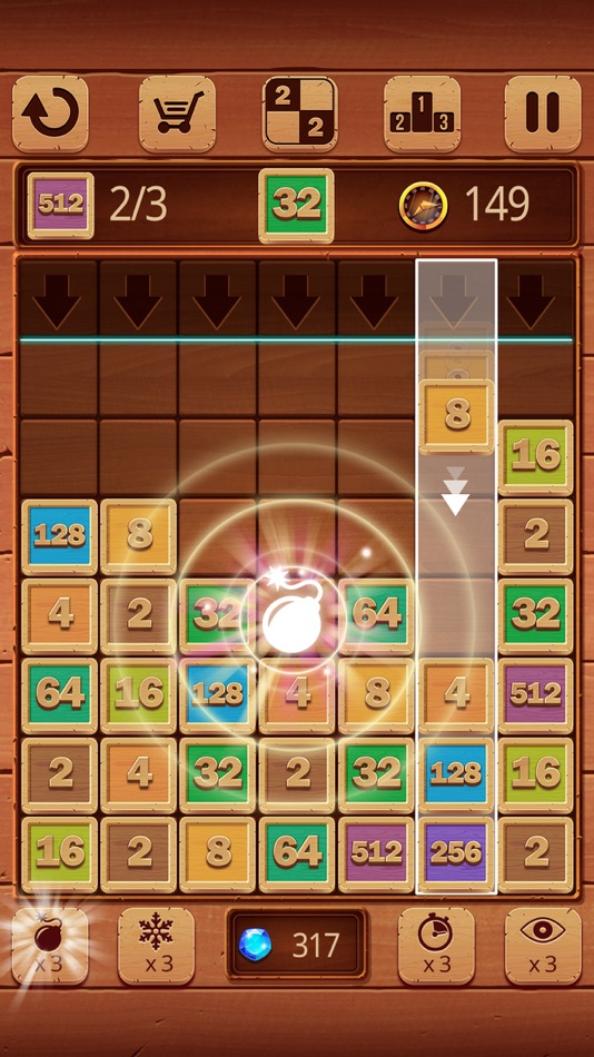 #4. Merge Numbers : Wooden edition (iOS) By: PLAYTOUCH