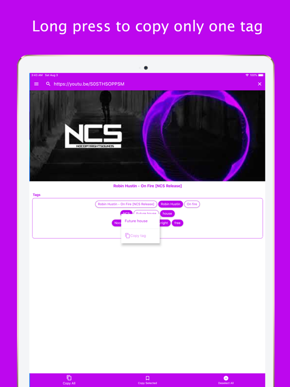 Tags for YT iPad screenshot 4 - Utilities app