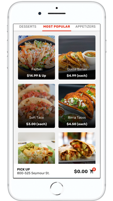 Aztec Restaurant App Screenshot