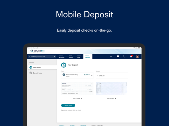 Service 1st Mobile Banking iPad screenshot 3 - Finance app