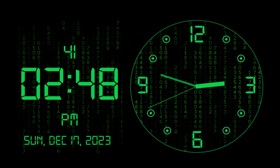 Snímky obrazovky (5) Animated Matrix Clock Themes