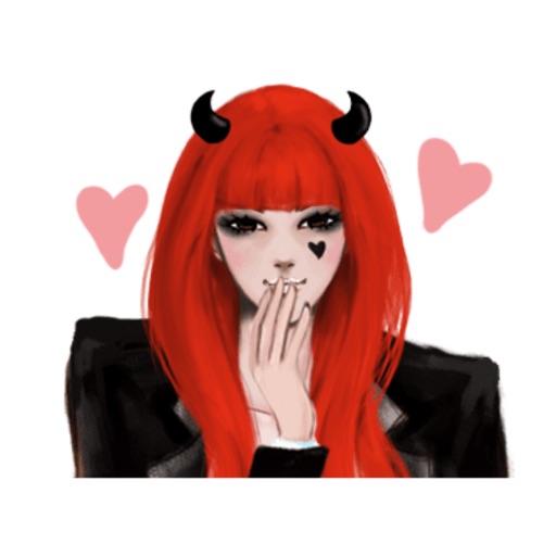 Reddevil Girl Animated Sticker