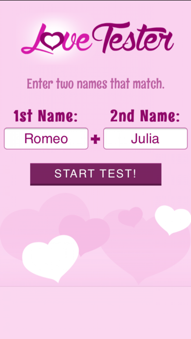 Love Tester Partner Match Game Screenshot