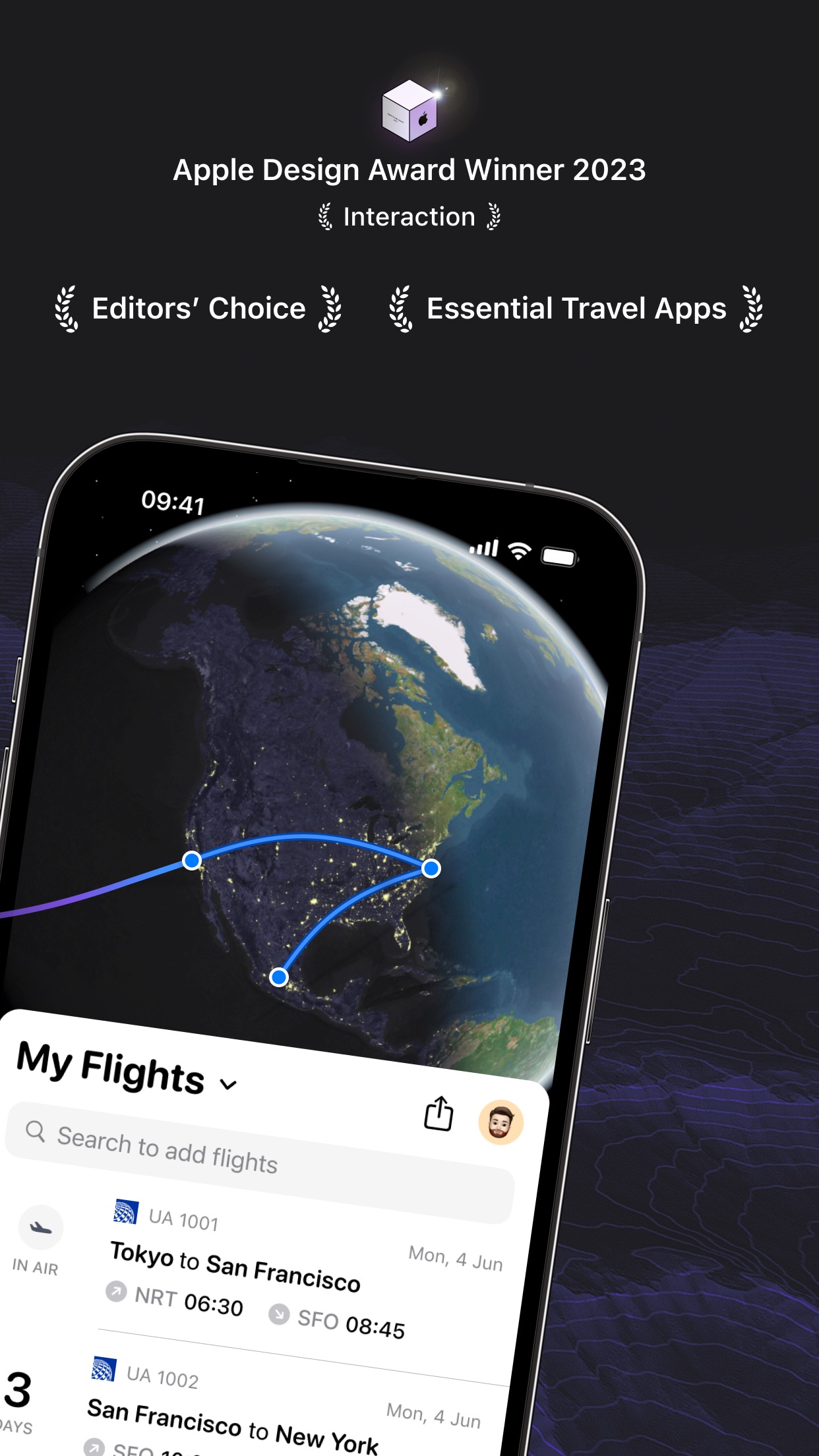 Screenshot do app Flighty – Live Flight Tracker