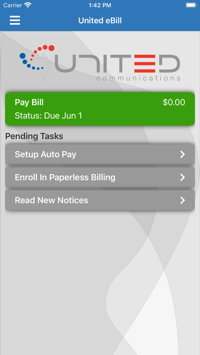 United eBill Screenshot