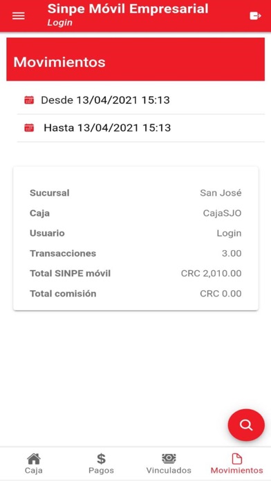 Davivienda SINPE Móvil Empresa Screenshot