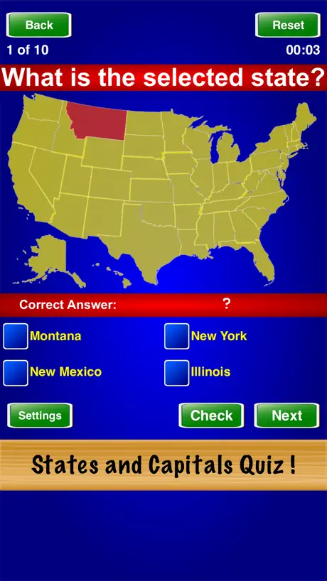 States and Capitals Quiz !