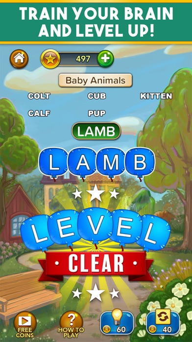 Word Balloons Word Search Game Screenshot