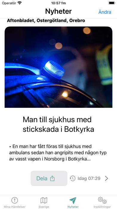 Poliskartan - Blåljus händelse Screenshot