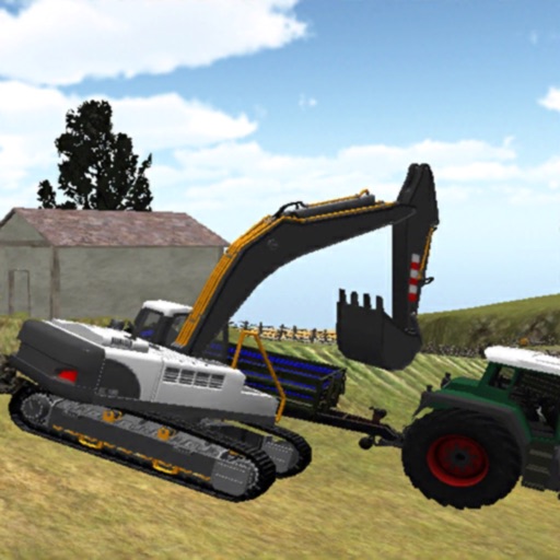 Farming Tractor Excavator 3D Icon