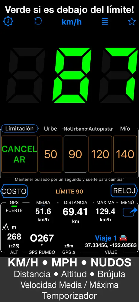 Velocímetro 55 Start. GPS, HUD