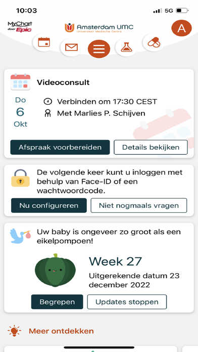 Mijn Dossier Amsterdam UMC Screenshot