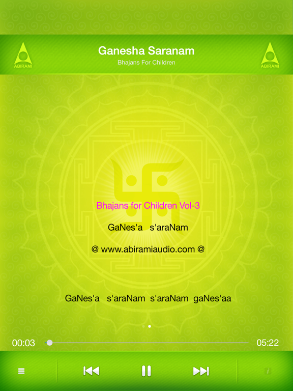 Bhajans For Kids Vol 03 iPad screenshot 5 - Music app
