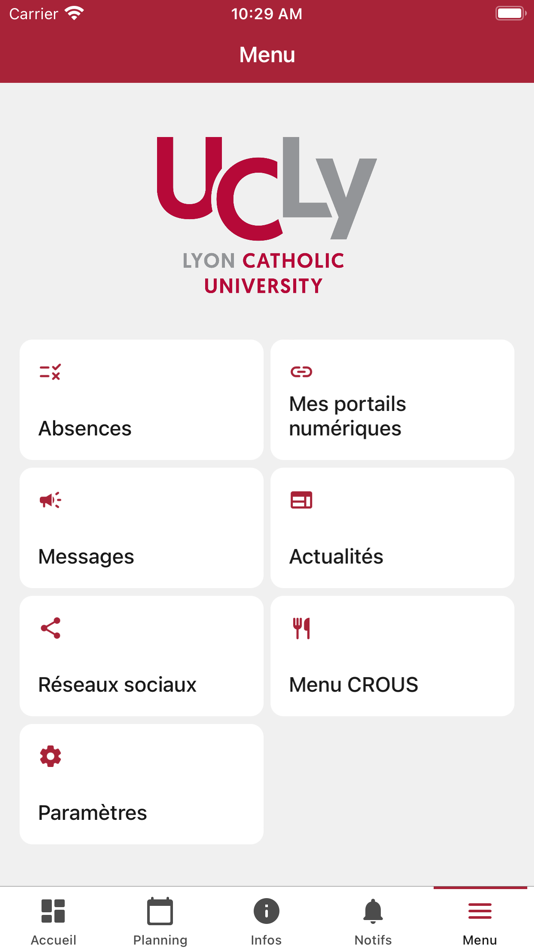 #4. My UCLy (iOS) 由: ASSOCIATION DES FONDATEURS ET PROTECTEURS DE L'INSTITUT CATHOLIQUE DE LYON