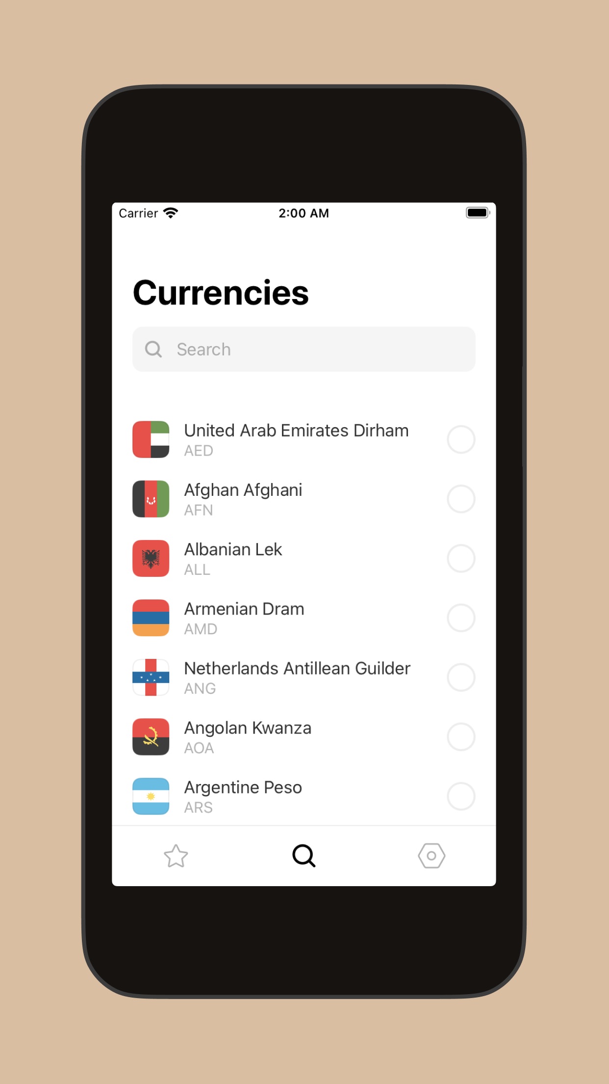 Screenshot do app Currency Converter ‧