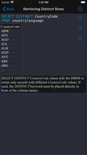 Screenshot von SQL Recipes auf dem iPhone 2