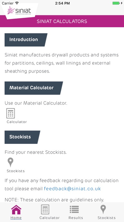 Siniat Materials Calculator