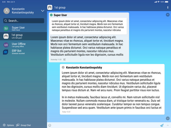 Cross Messenger iPad screenshot