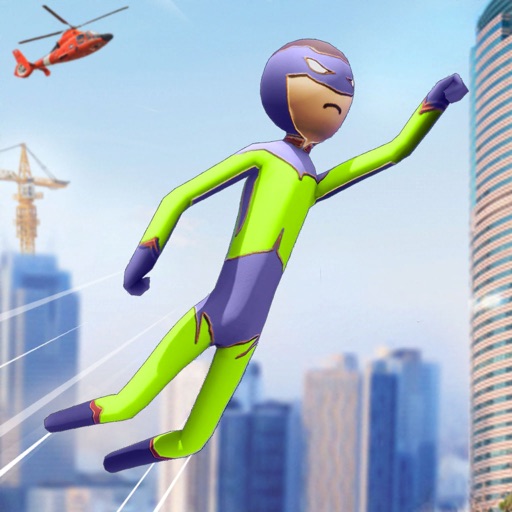 Stickman Flying Rope Hero Game iOS App