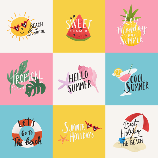 Hot Summer Quote Stickers
