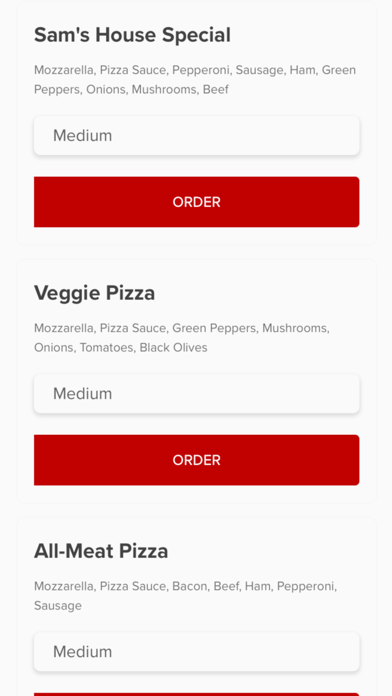 Sam's Pizza and Subs Screenshot
