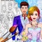 Icon Wedding Dress Up Coloring Book