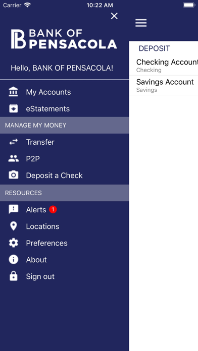 Screenshot #1 pour Bank of Pensacola Mobile Bank