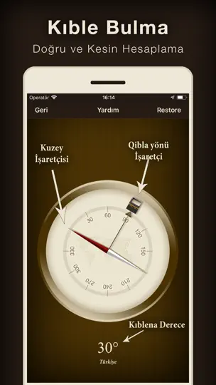 Kıble Yönü Bul (Qibla Finder) iPhone Ekran Görüntüsü 3
