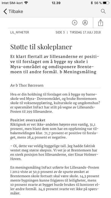 Lillesands-Posten eAvis Screenshot