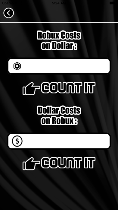 Robux Costs Options for Roblox Screenshot