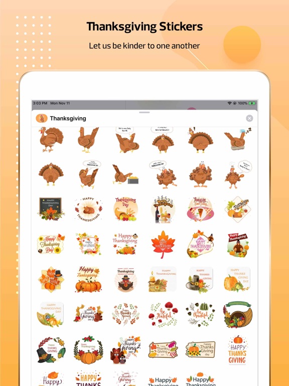 Screenshot #5 pour Thanksgiving Stickers!