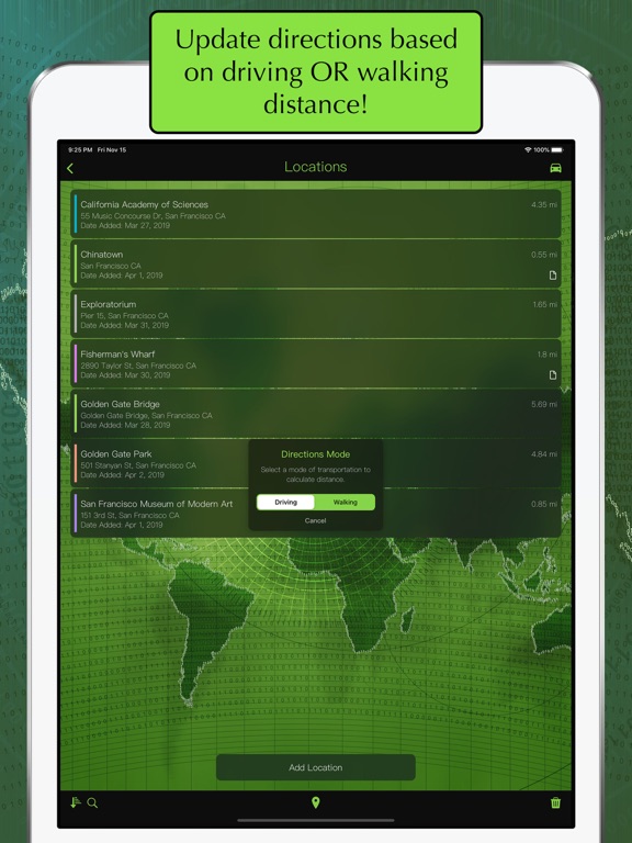 MapIt - Map Multiple Locations iPad screenshot 5 - Travel app