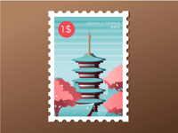 Famous Landmark Stamp Stickers