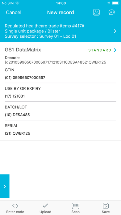 GS1 Healthcare Barcode Scanner Screenshot