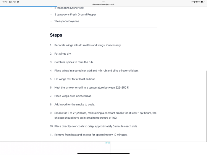 Recipe Reader for Safari