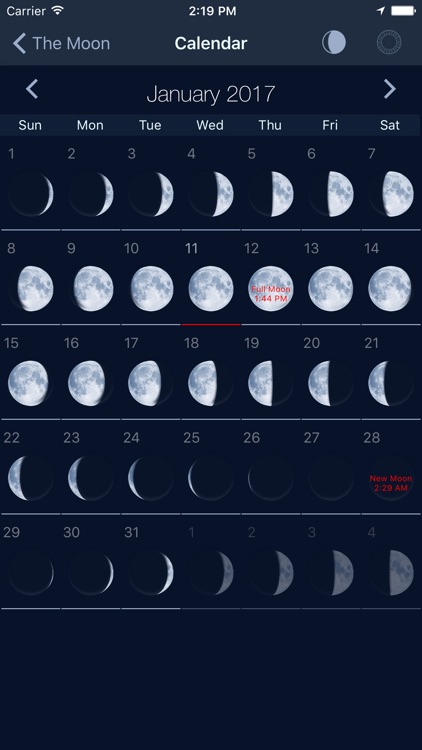 The Moon: Calendar Moon Phases